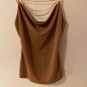 Nude color top -  with golden chains